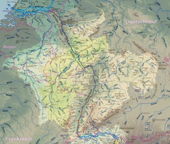 Eine Karte unseres Rheingebiets